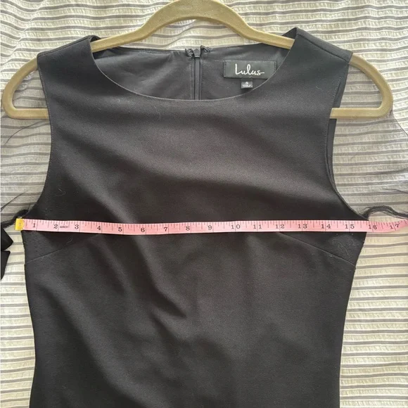 EUC Lulu's Black Sheer Ruffle-Sleeve Bodycon Dress Size S - Picture 9 of 12